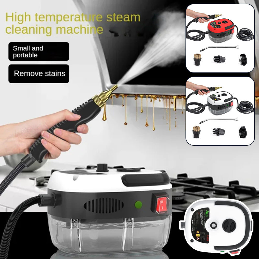 Compact 2500W high-pressure steam cleaner, ideal for chemical-free deep cleaning of home & kitchen surfaces.