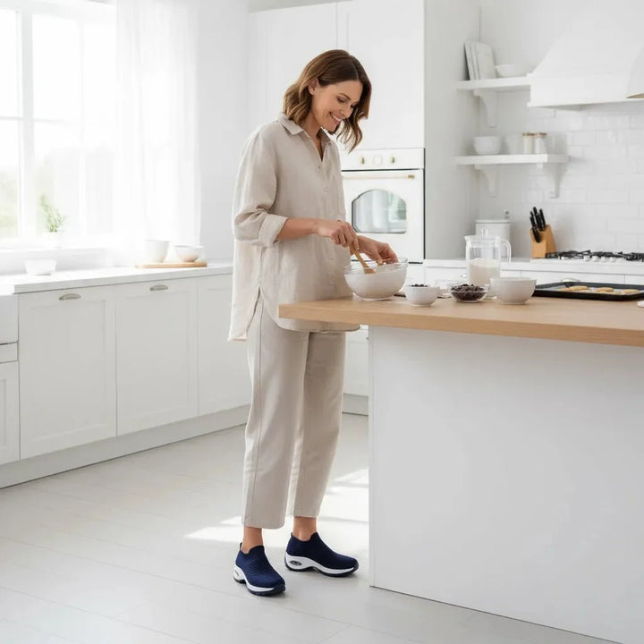 Stylish Purple women's slip-on casual sneakers, offering arch support for versatile wear.