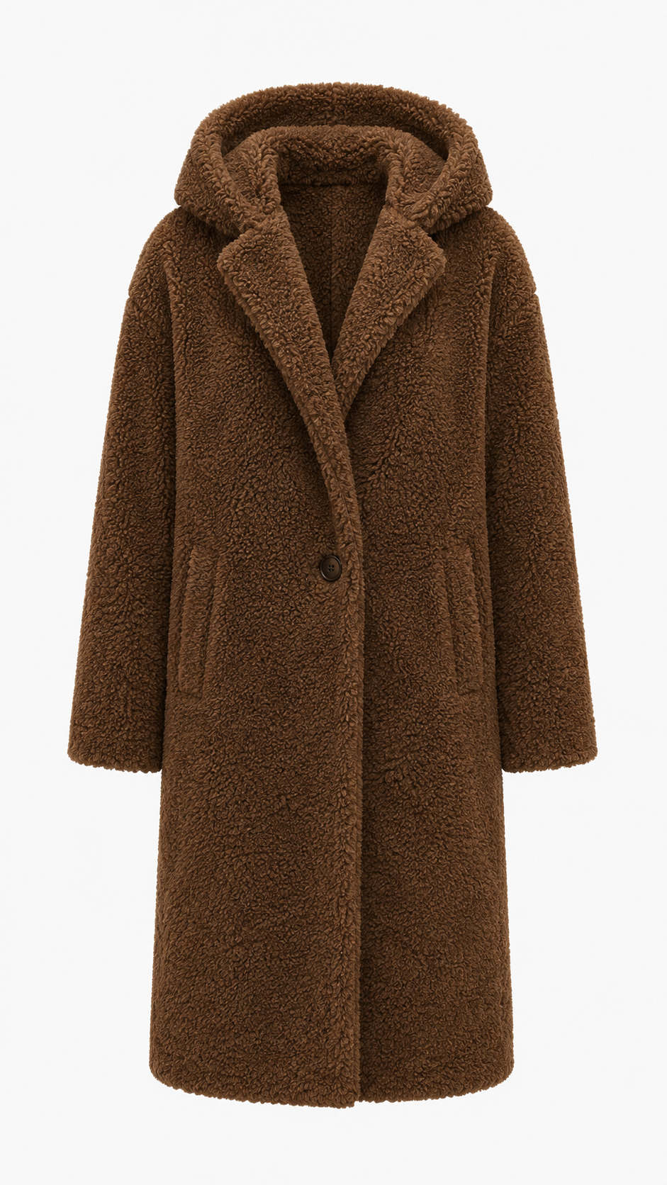 Versatile women's winter coat, hooded and long, providing elegant warmth for fall and winter.