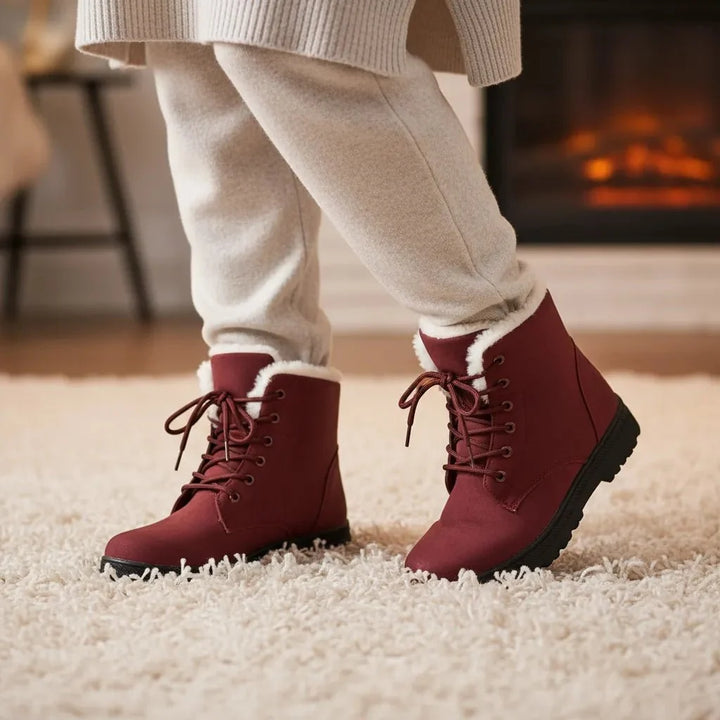 Comfortable women's grey winter boots, perfect for everyday cold weather and walking.
