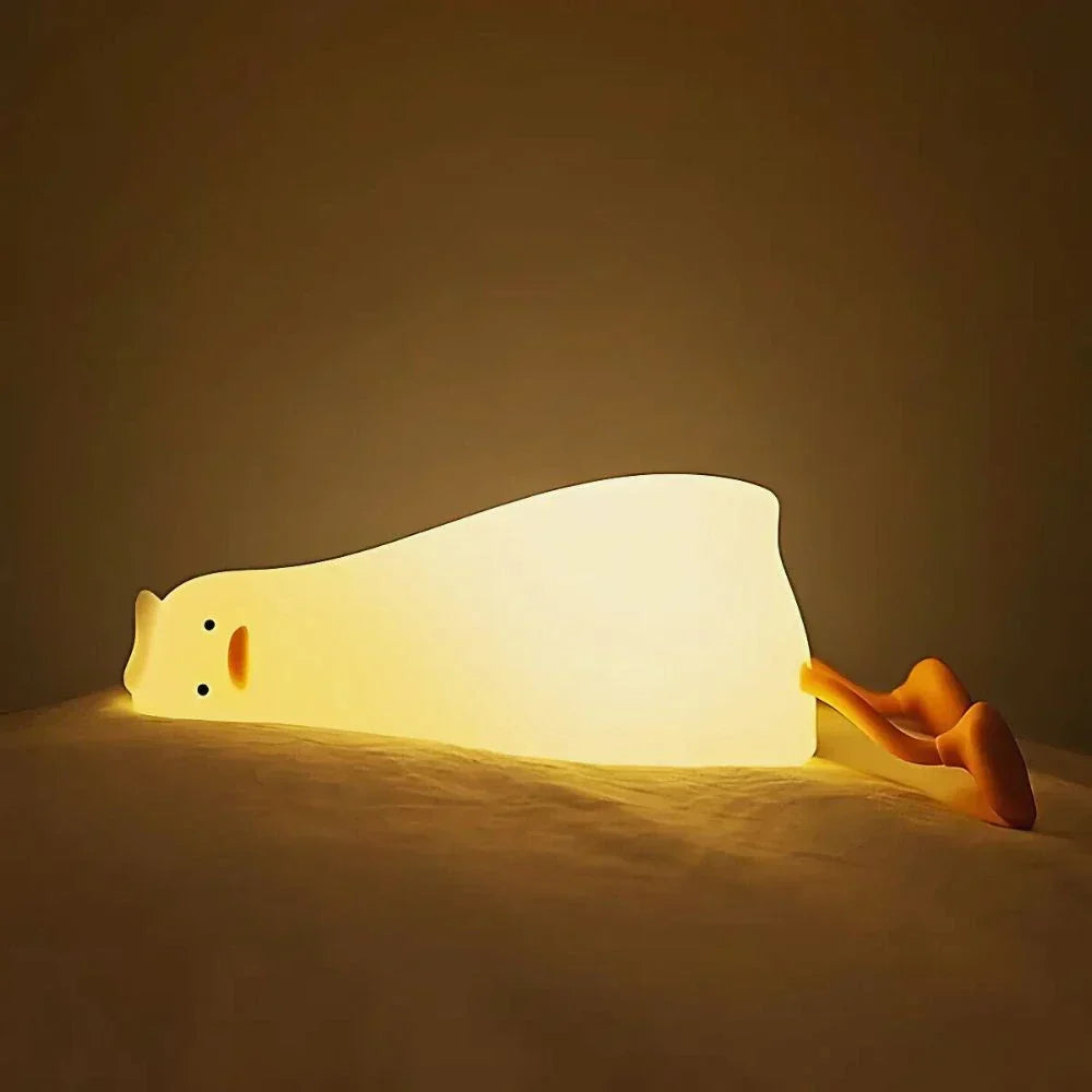 Cute silicone animal lamp, soft & safe for toddlers. Dimmable kids room decor & sleep aid.