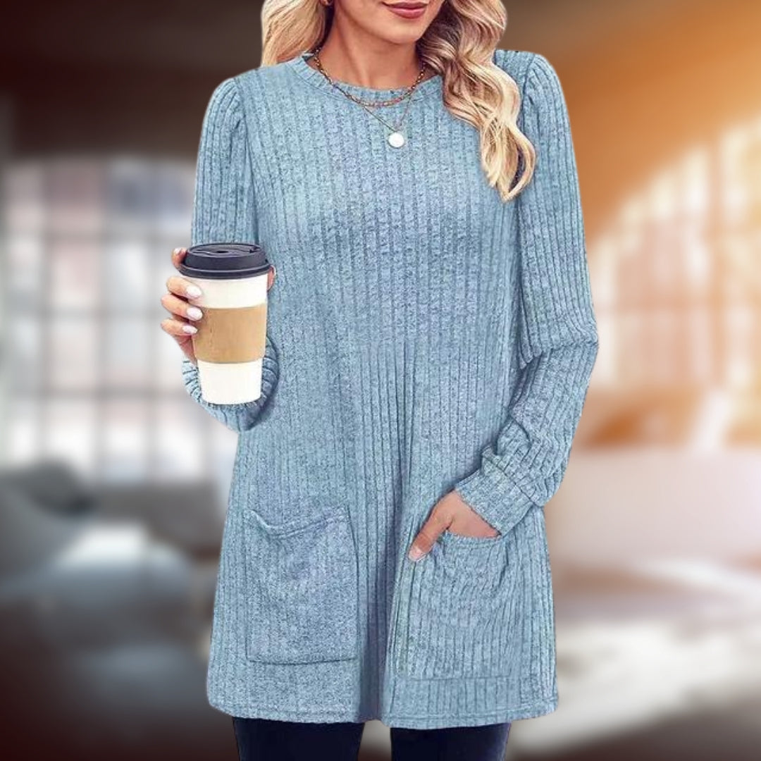 Soft & cozy women's pullover sweater, a chic winter fashion essential.