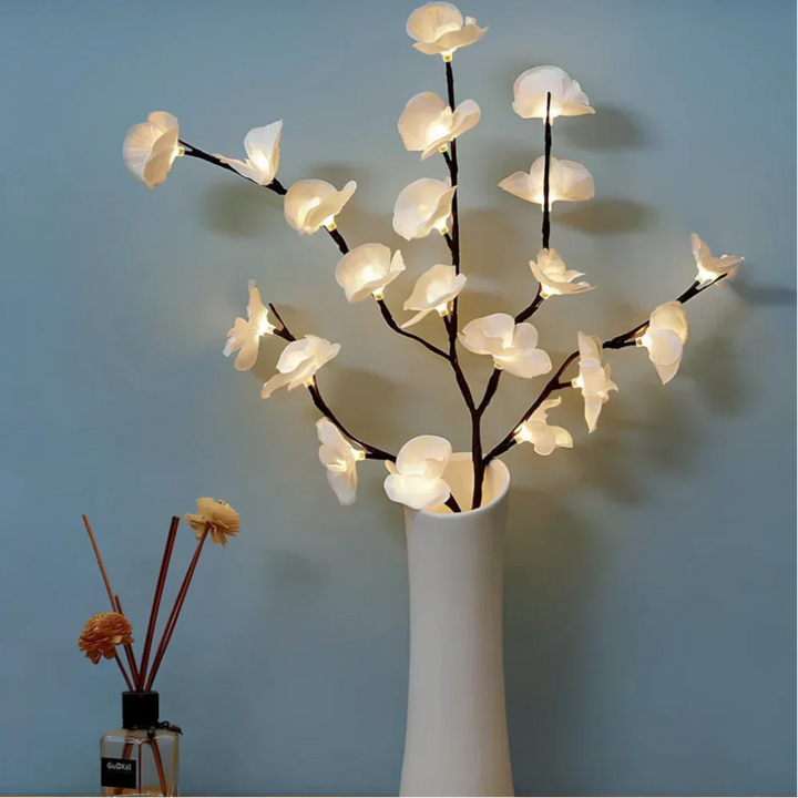 Warm white LED flower branches, adding a magical touch to any home or event decor.