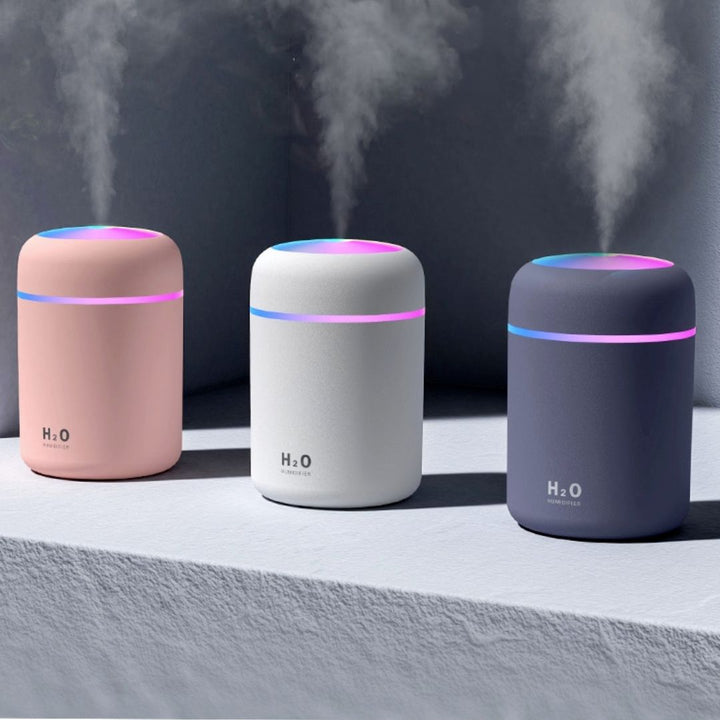 Compact USB-powered mini humidifier, silent operation for bedroom dry air relief.