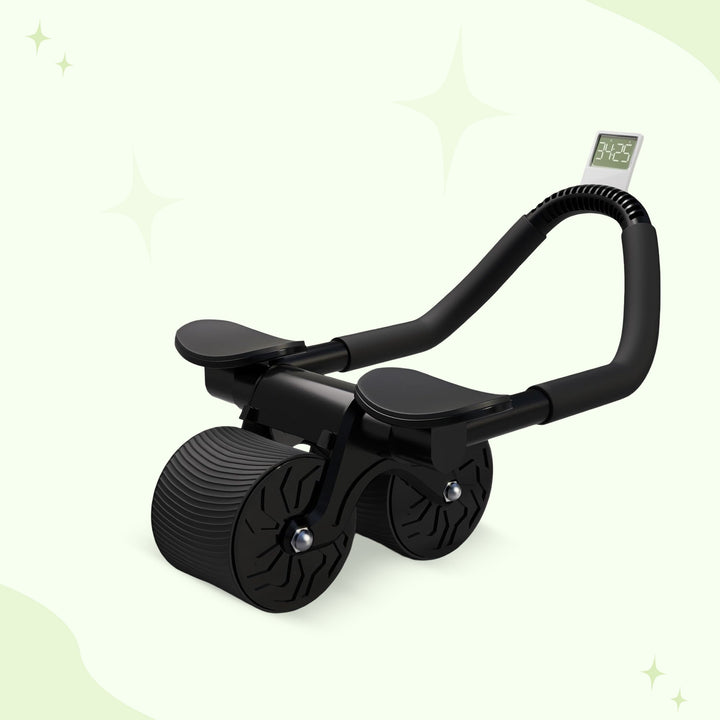 Unisex fitness abs roller with smart timer, perfect for core strengthening & exercise at home.