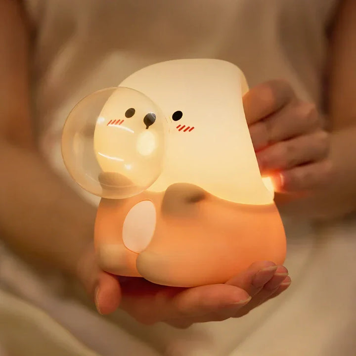 Nvroome Lights soft silicone animal lamp, dimmable kids night light with tap control.