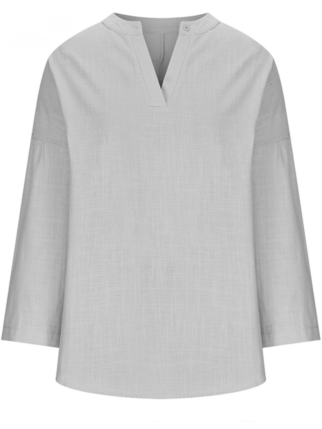 Women's V-neck tunic blouse with long sleeves & relaxed fit. A versatile top for any season.