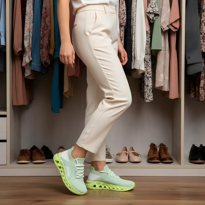Women's supportive walking shoes, lightweight & anti-skid, ensuring all-day comfort & stability.