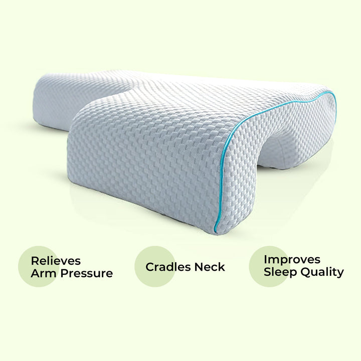Soft memory foam side sleeper pillow, ideal as a couples cuddle pillow for enhanced sleep.