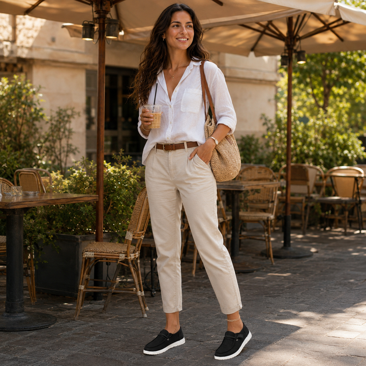 Casual women's athleisure sneakers, easy wear slip-ons for everyday walking & support.