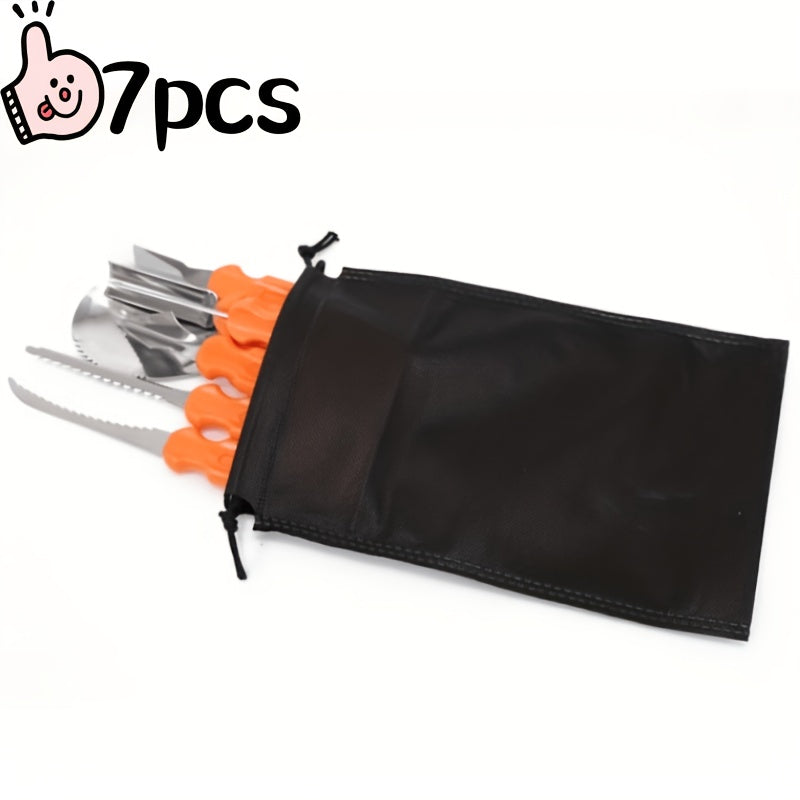 Craft amazing Jack-O'-Lanterns with this 7-piece professional Halloween pumpkin carving kit.