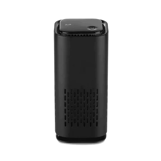 Compact white pet air purifier for odor & dander control, improving indoor air quality & allergy relief.