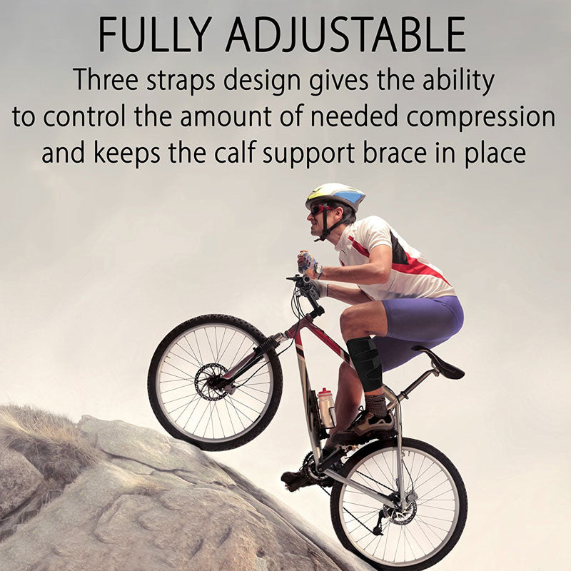 Athletic calf brace provides targeted compression for sprains & muscle strain.