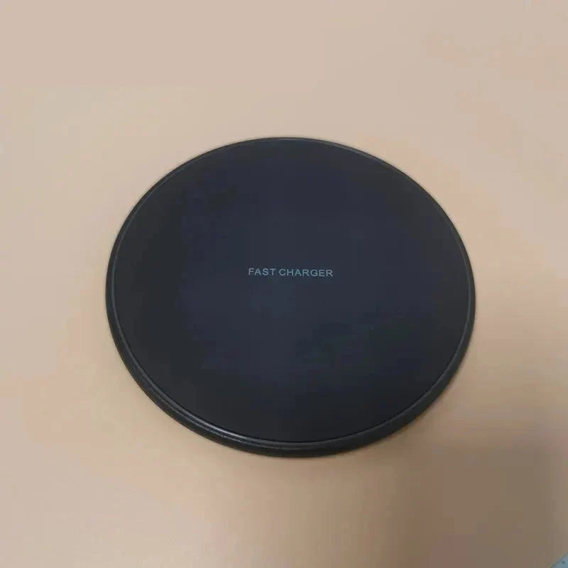 Slim 30W wireless induction charger pad, perfect for decluttering your desk.
