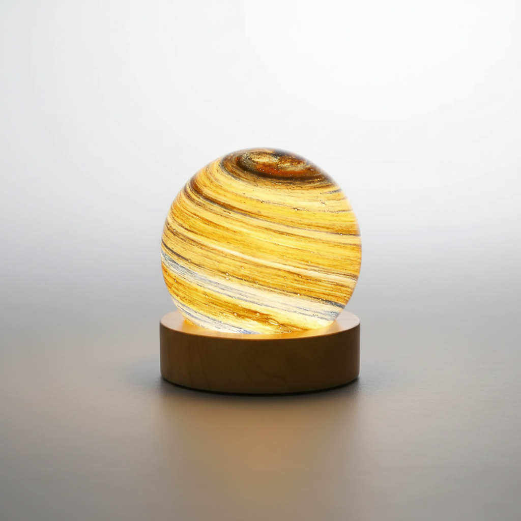 Stylish 3D mini planet lamp (SkySphere) for unique home decor. A beautiful celestial table lamp and mood lighting.