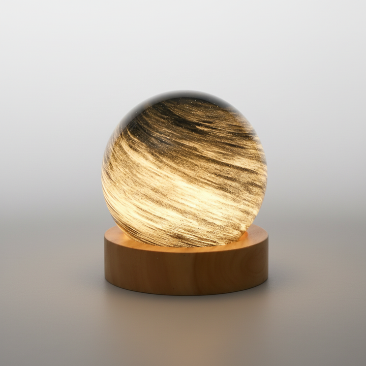 Gentle 3D mini planet night light (SkySphere) creating a serene, celestial atmosphere, ideal for bedrooms.