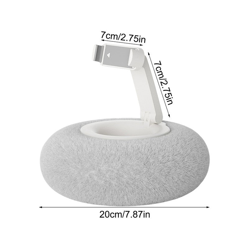 Ergonomic adjustable pillow stand for phones & tablets, offering hands-free comfort & multimedia viewing.