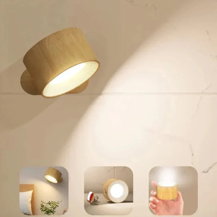 Rechargeable LED wall lamp by Nvroome, dimmable, perfect for creating ambient light.