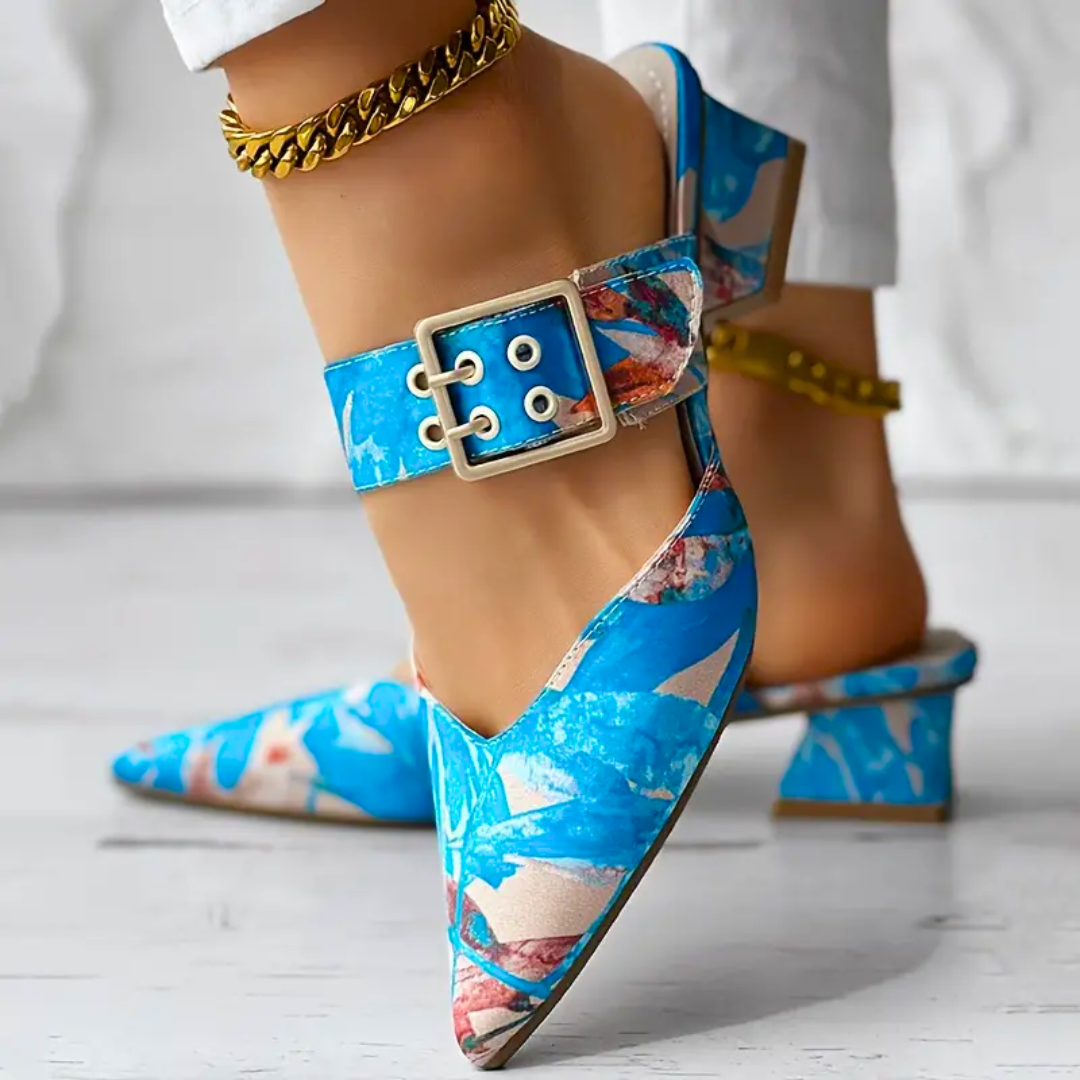 Fashion-forward women's vibrant heels. Statement party shoes with bold colors, elevating your style.