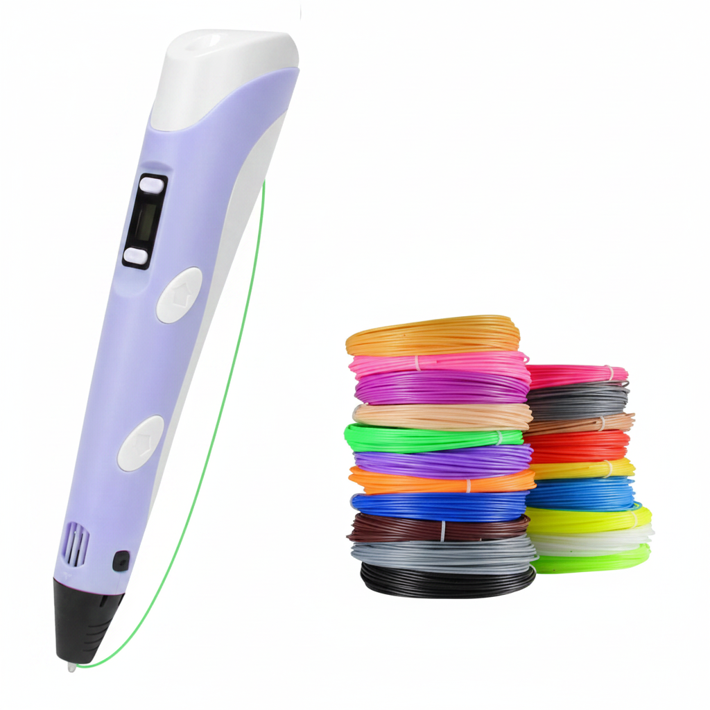 Complete 3D art pen set with filament, designed for fun and educational crafting.