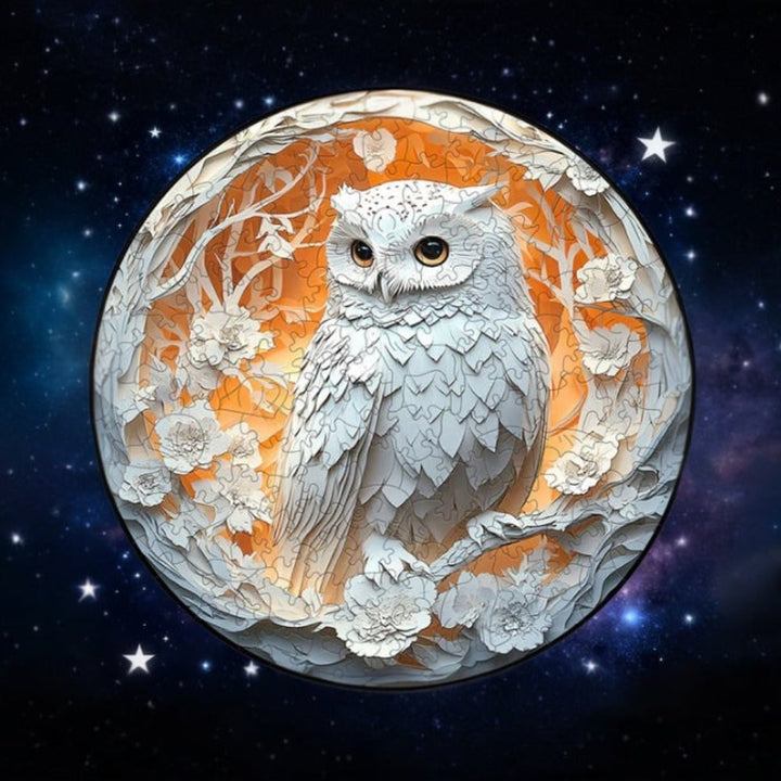 Assembled 3D owl puzzle, an intricate brain teaser art kit for adults. Perfect decorative item & DIY craft.