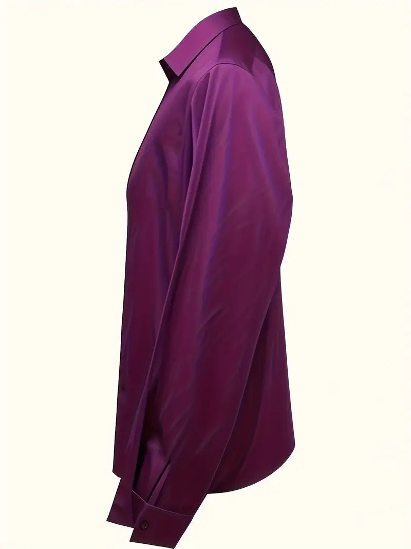 Versatile V-neck blouse, women's flowing fit long sleeve for everyday luxury.