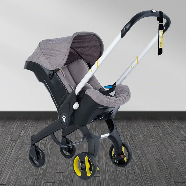 Compact & foldable 4-in-1 travel system with infant car seat & stroller for easy parenting.