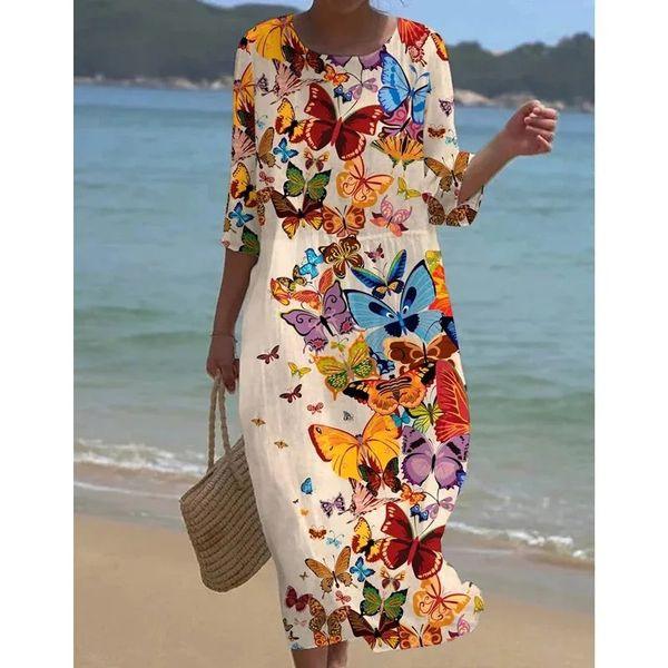 Women's elegant floral print dress with built-in tummy control, perfect for a chic summer party or casual outing.