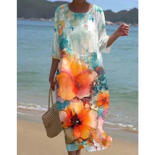 Summer-ready floral print dress for women, featuring elegant design and tummy control for a confident look.