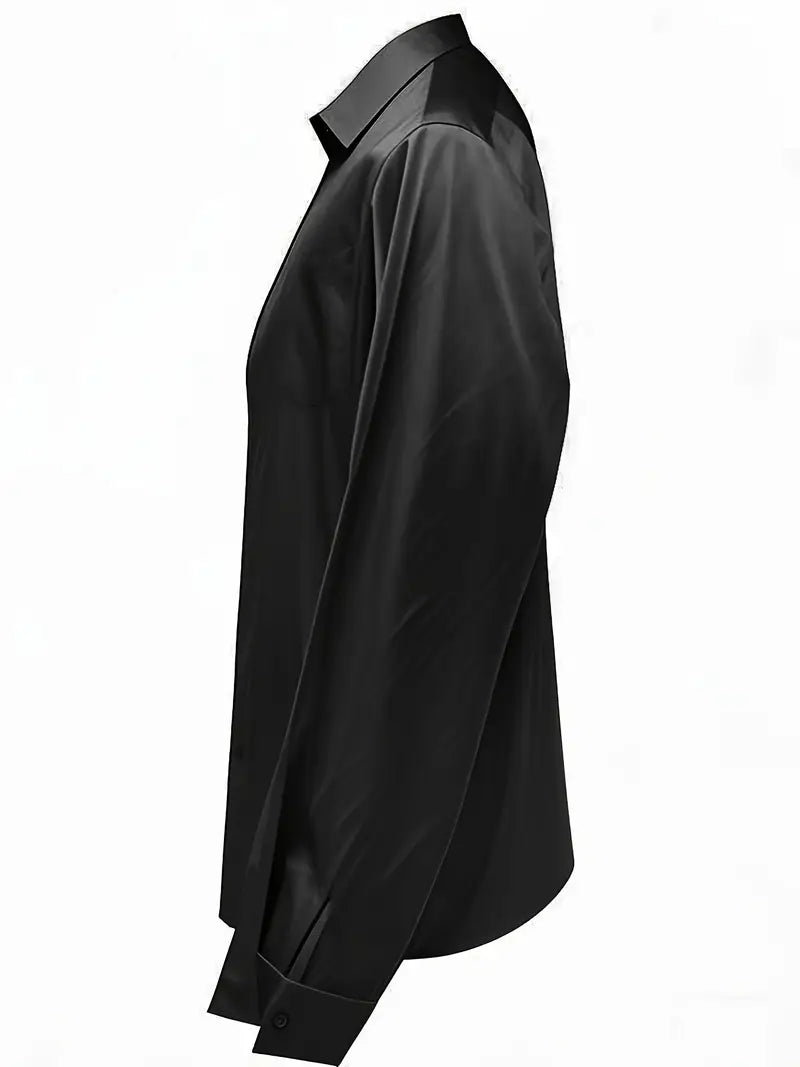 Sophisticated women's V-neck blouse, long sleeve, elegant for office & casual chic.