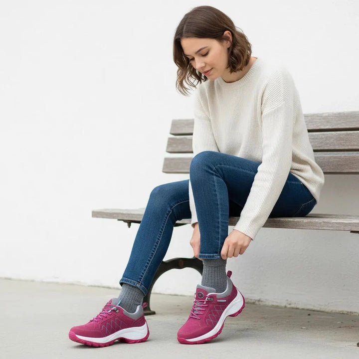 Black women's casual footwear with arch support, blending style & all-day comfort.