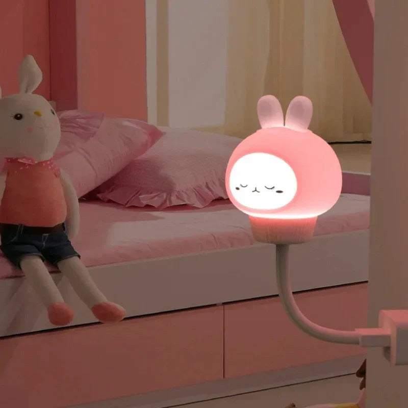 Comforting animal LED night light, a soft glow lamp creating a cozy ambiance in kids' bedrooms.