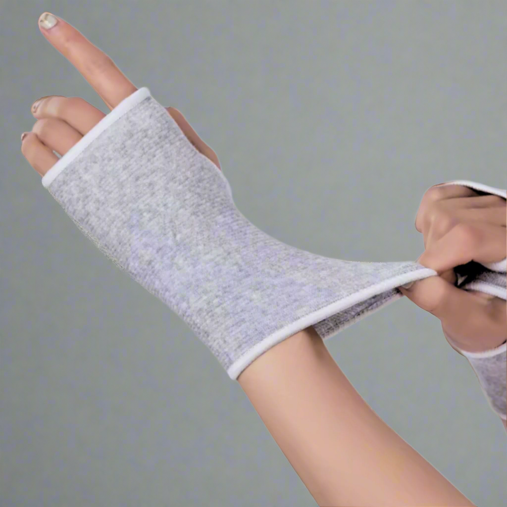 Soft bamboo wrist support sleeve provides gentle compression for joint pain, sprains, and recovery.