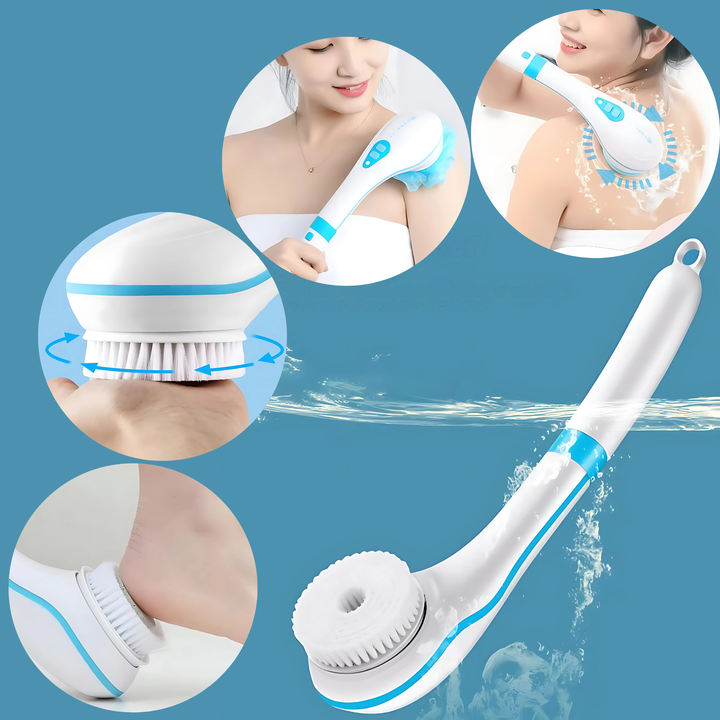 Waterproof electric body brush for unisex deep cleansing, exfoliation, and personal skin care. Achieve smooth skin.