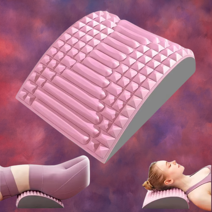 Therapeutic back stretcher massager for spinal alignment, pain relief, and enhanced posture support.