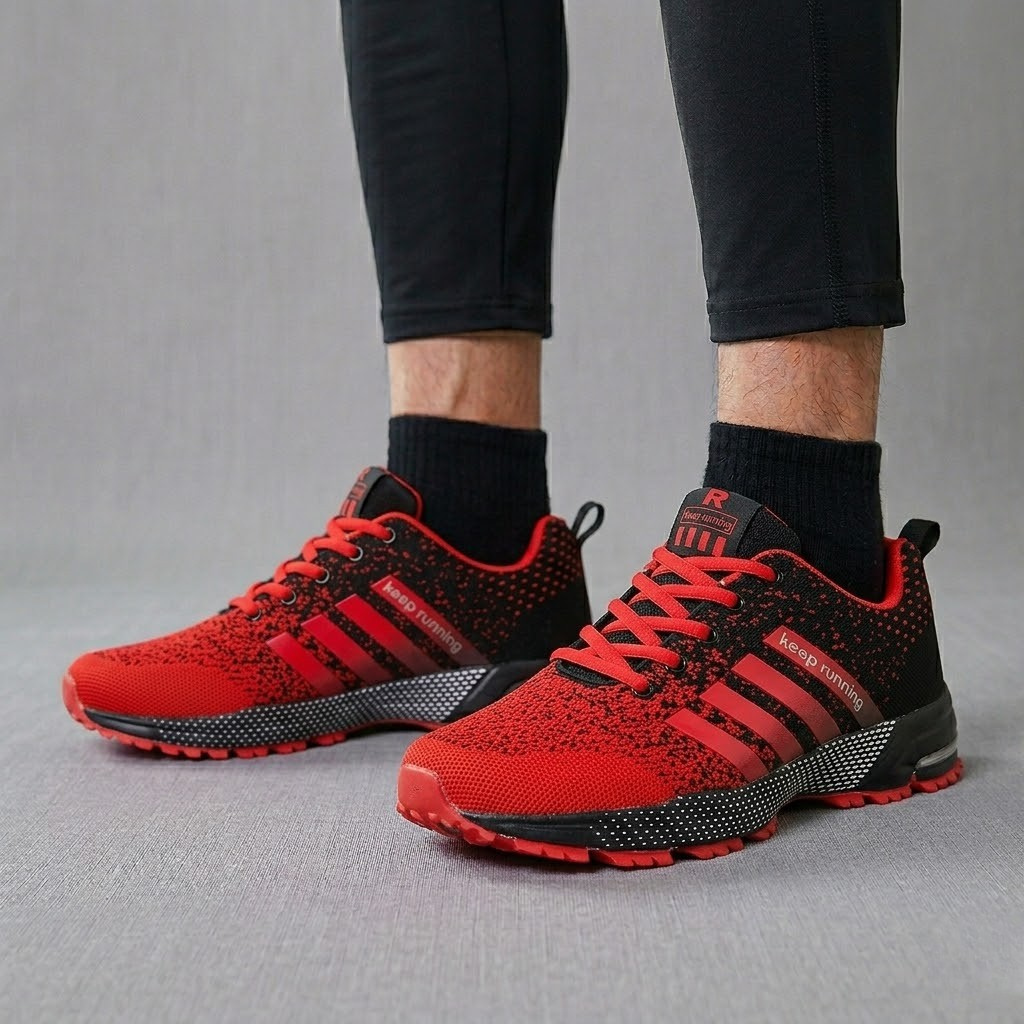Stylish men's breathable running shoes. Lightweight athletic sneakers perfect for gym, sports & active wear.