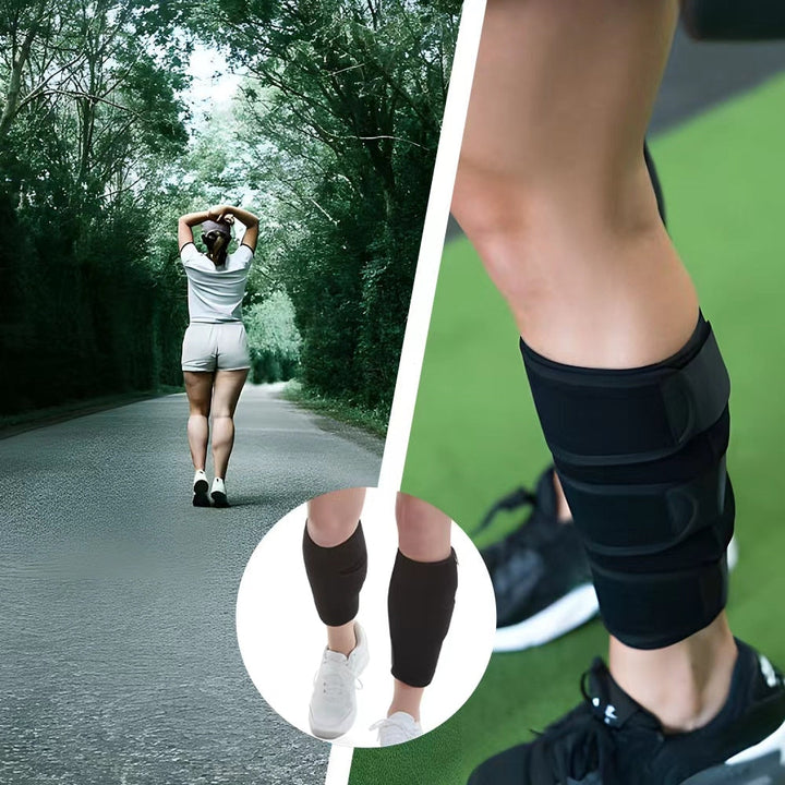 Ergonomic calf brace for athletes, providing compression & pain relief from injuries.