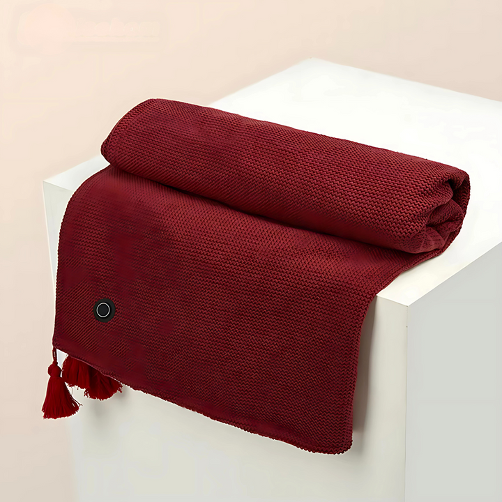 Cozy cordless heated shawl for ultimate warmth. USB powered electric blanket, perfect winter essential.
