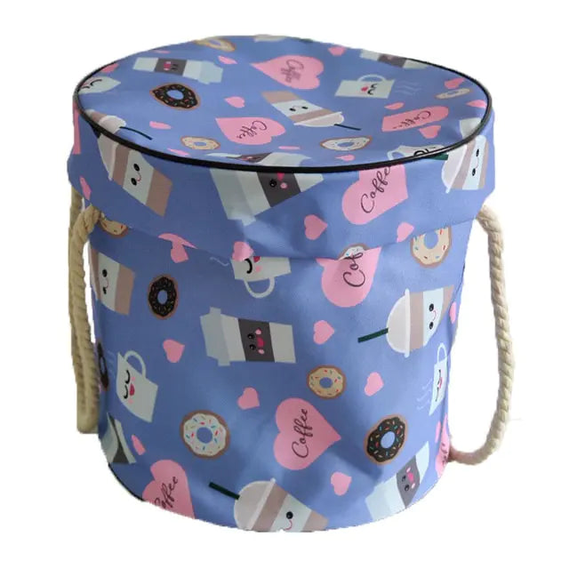 Kids' activity mat that becomes a toy storage basket, perfect for on-the-go play and cleanup.