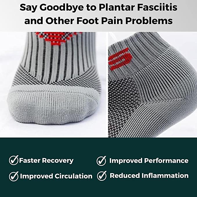 5-pair unisex athletic compression ankle socks for plantar fasciitis relief & foot support.