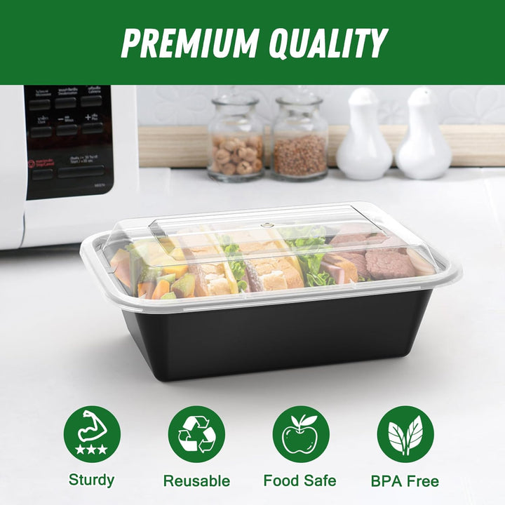 50-piece set of meal prep containers with lids, perfect for portion control, healthy eating & lunch.