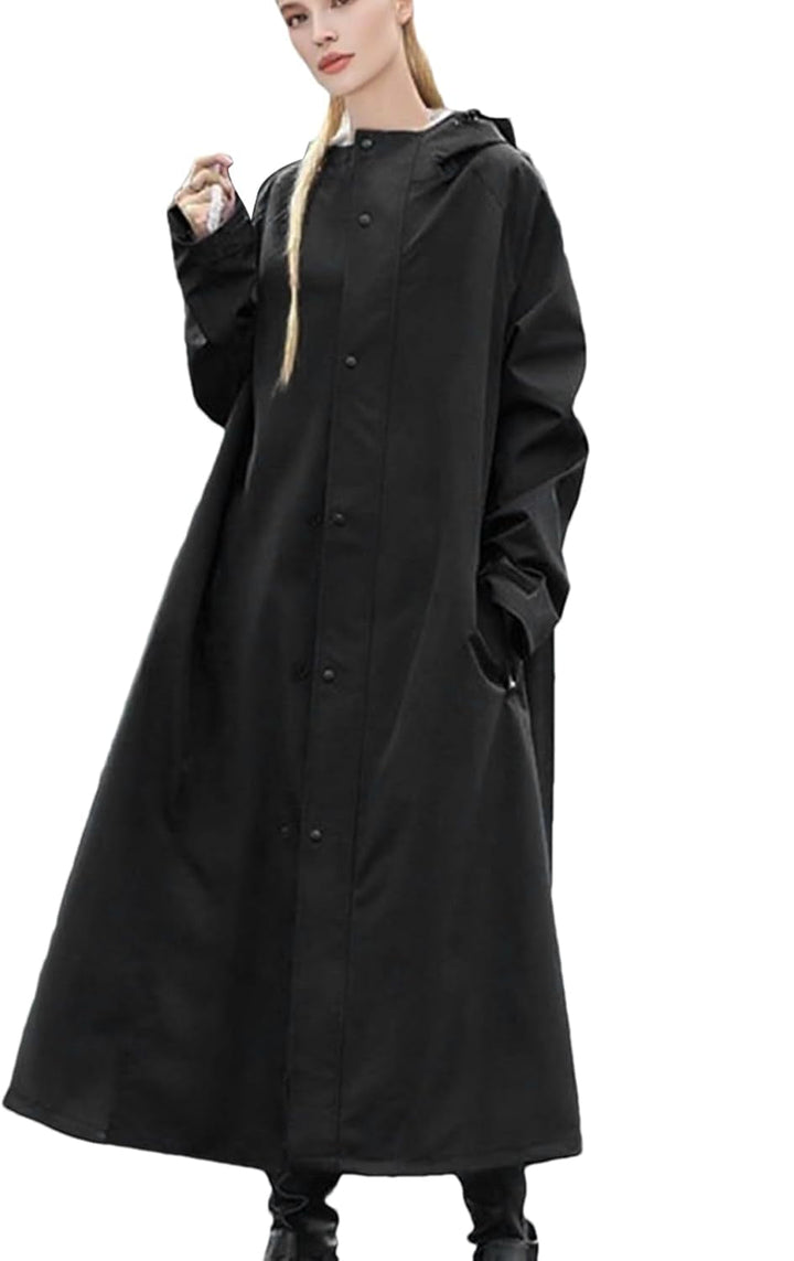 Veridra unisex long raincoat: lightweight, packable, & windproof for ultimate rain protection.