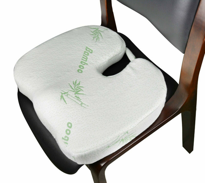 Ergonomic memory foam cushion set for back & seat pain relief. Improves posture for office & car.