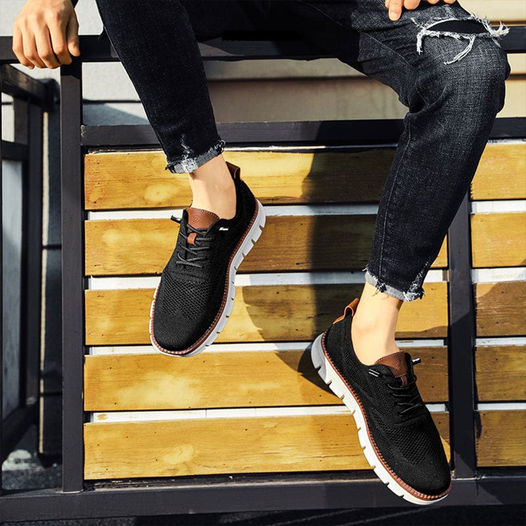 Lace-up men's orthopedic sneakers, providing superior cushioned support & shock absorption for walking.