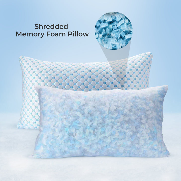 Advanced cooling gel pillow ensuring cool sleep comfort & ergonomic neck support for restless nights.
