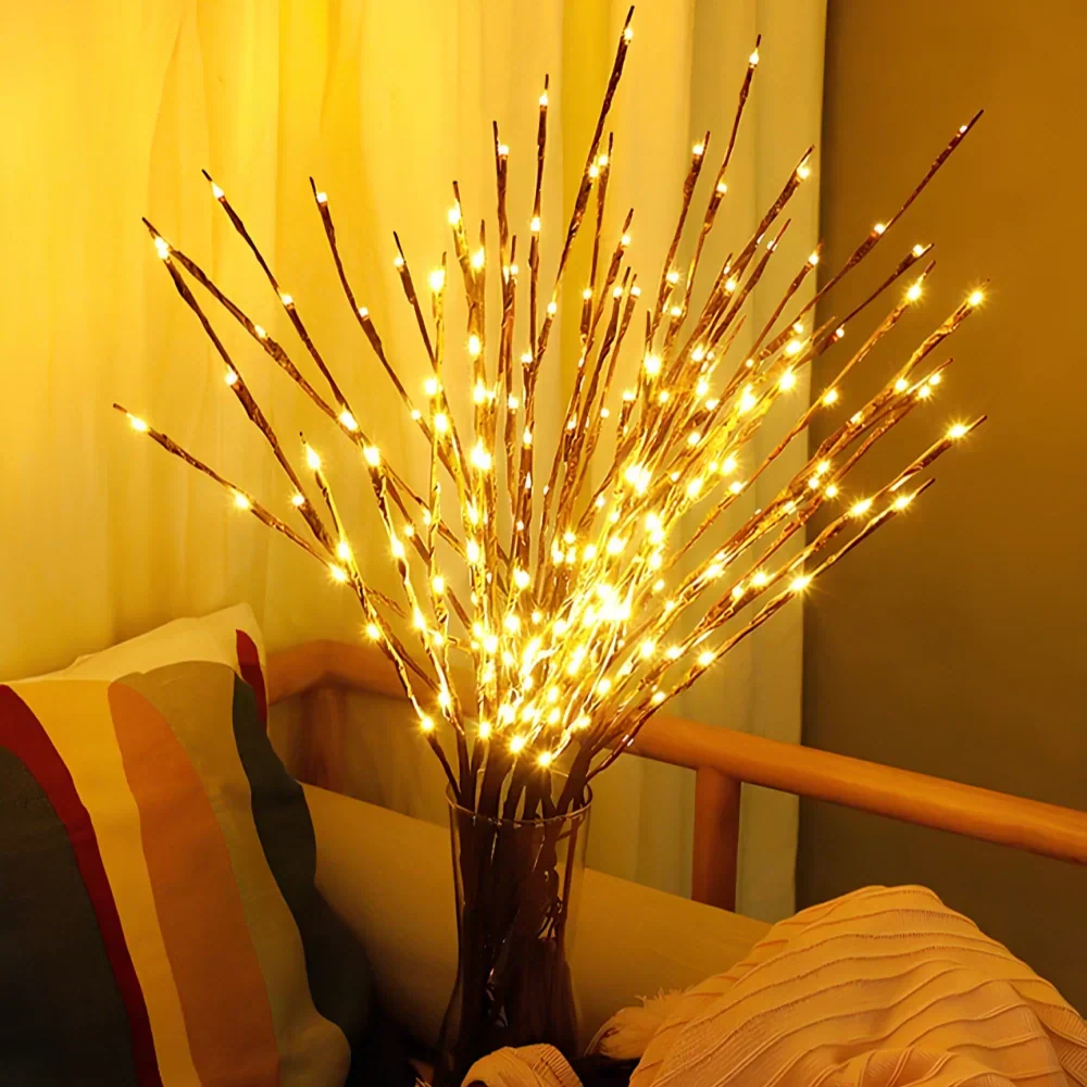 LED flower decor branches, offering warm white ambient lighting & mood setting.