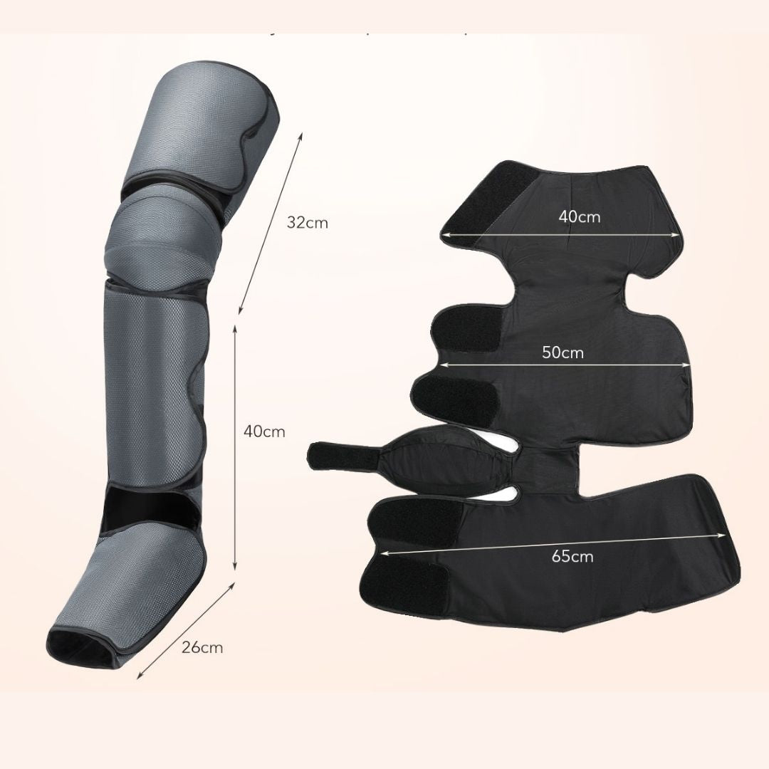 Comprehensive full leg massager for wellness, pain management & overall leg health.