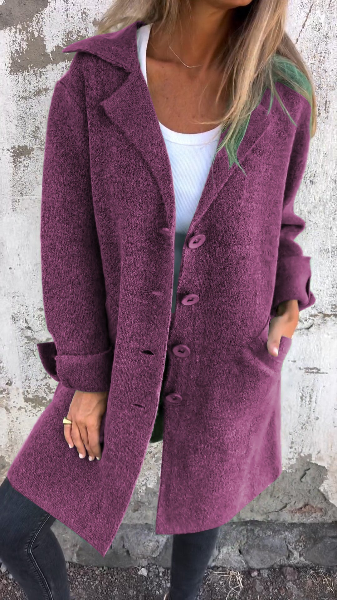 Women's Ada long knit coat, a versatile and elegant piece for women's fashion and outerwear.