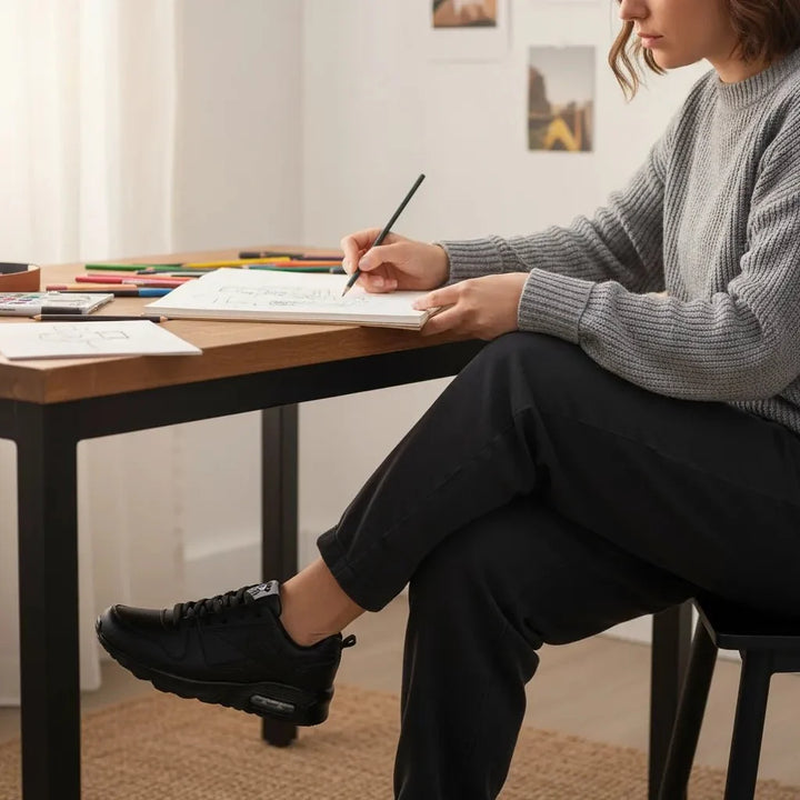 Slip-resistant women's daily wear shoes, comfortable and supportive for work.