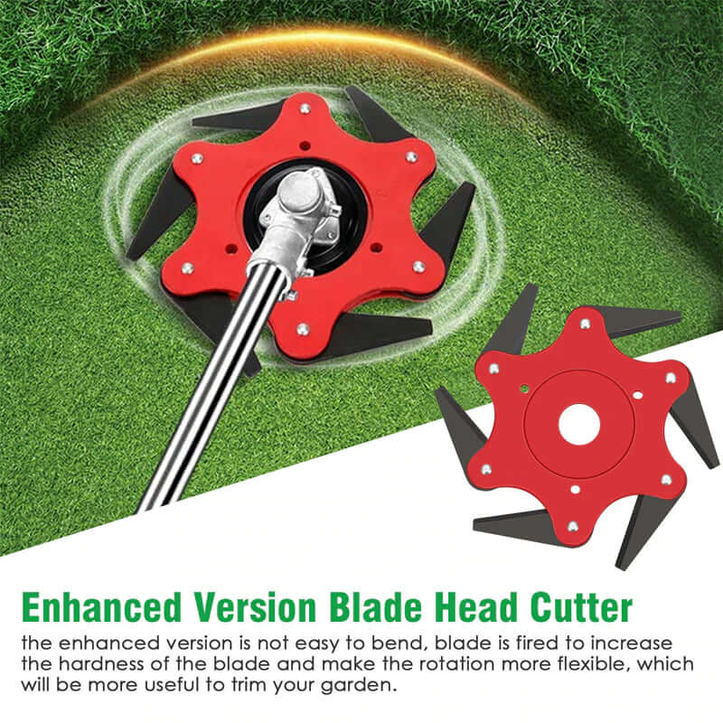 Universal steel trimmer head for outdoor tools, ideal for efficient grass cutting & landscaping projects.